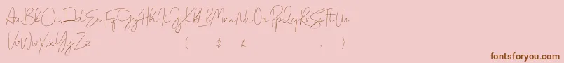 Czcionka Romance Font Script – brązowe czcionki na różowym tle