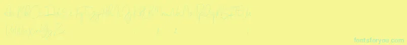 Czcionka Romance Font Script – zielone czcionki na żółtym tle