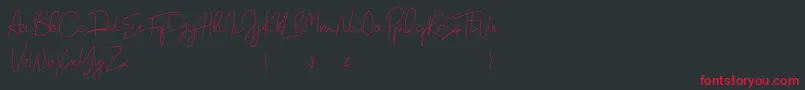 Romance Font Script-Schriftart – Rote Schriften auf schwarzem Hintergrund