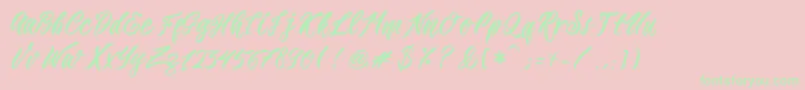 Romansa Font – Green Fonts on Pink Background