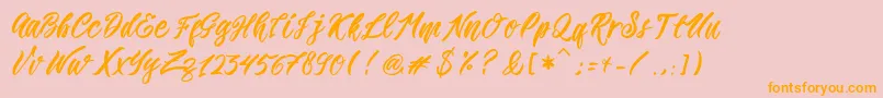 Romansa Font – Orange Fonts on Pink Background