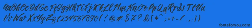 Romansa Font – Black Fonts on Blue Background