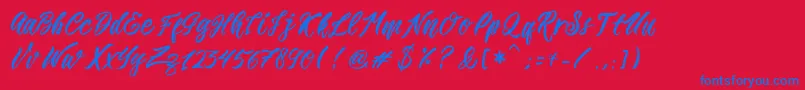 Romansa Font – Blue Fonts on Red Background