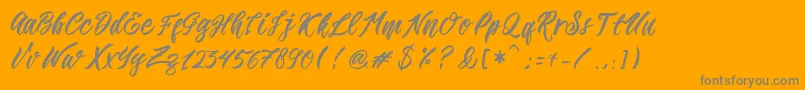 Romansa-Schriftart – Graue Schriften auf orangefarbenem Hintergrund