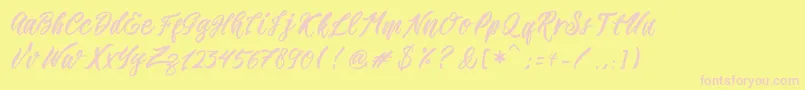 Romansa Font – Pink Fonts on Yellow Background