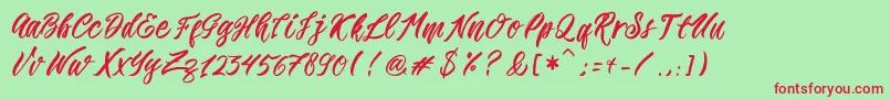 Шрифт Romansa – красные шрифты на зелёном фоне