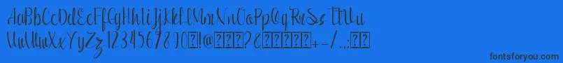 Romansha Font – Black Fonts on Blue Background