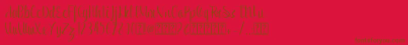 Romansha Font – Brown Fonts on Red Background