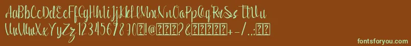 Romansha Font – Green Fonts on Brown Background