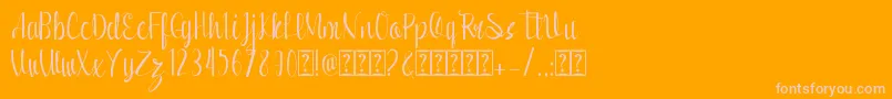 Romansha Font – Pink Fonts on Orange Background