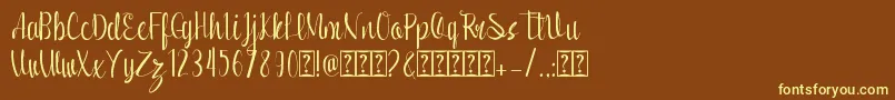 Romansha Font – Yellow Fonts on Brown Background