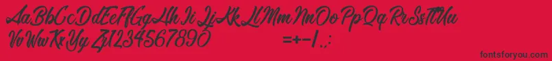 Romantic Beach-Schriftart – Schwarze Schriften auf rotem Hintergrund