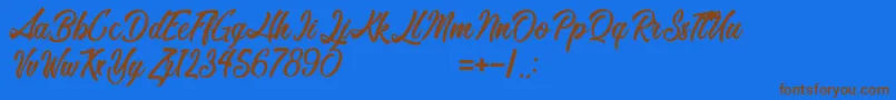 Шрифт Romantic Beach – коричневые шрифты на синем фоне