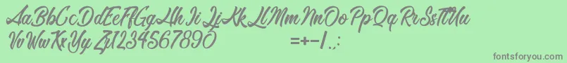 Romantic Beach Font – Gray Fonts on Green Background