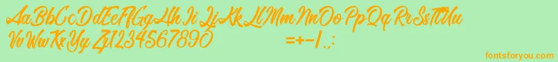 Romantic Beach Font – Orange Fonts on Green Background