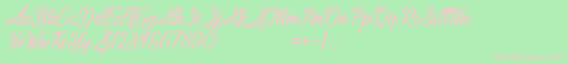 Romantic Beach Font – Pink Fonts on Green Background