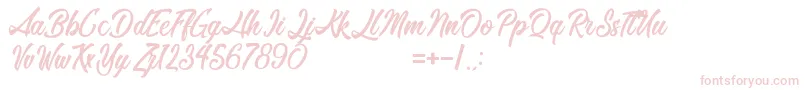 Romantic Beach Font – Pink Fonts on White Background