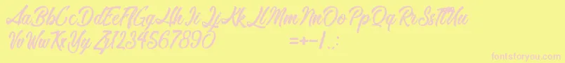 Romantic Beach Font – Pink Fonts on Yellow Background