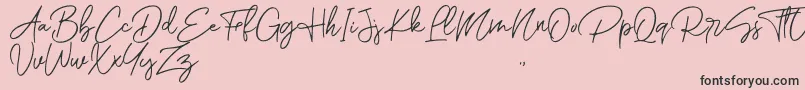 Czcionka Romantic Couple Script – czarne czcionki na różowym tle