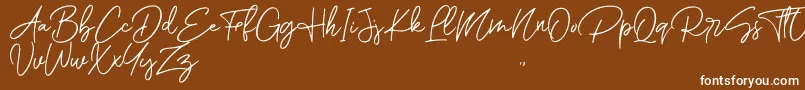 Romantic Couple Script Font – White Fonts on Brown Background