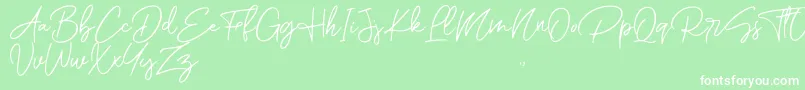 fuente Romantic Couple Script – Fuentes Blancas Sobre Fondo Verde