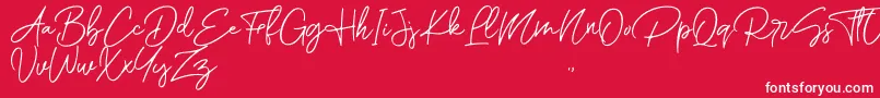 Romantic Couple Script Font – White Fonts on Red Background