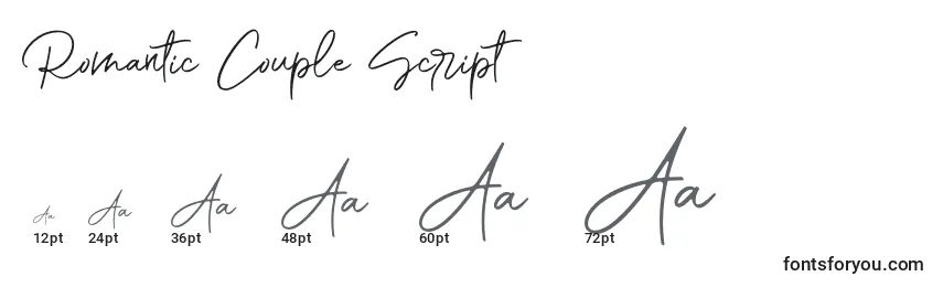 Romantic Couple Script Font Sizes