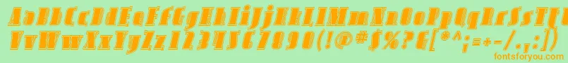 Avond06 Font – Orange Fonts on Green Background