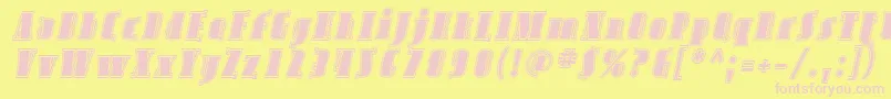 Avond06 Font – Pink Fonts on Yellow Background