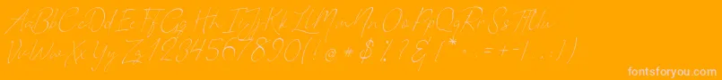 Romantic Couple-Schriftart – Rosa Schriften auf orangefarbenem Hintergrund