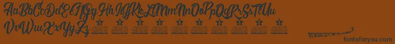 Romantica Personal Use Font – Black Fonts on Brown Background