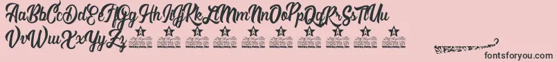 Romantica Personal Use Font – Black Fonts on Pink Background