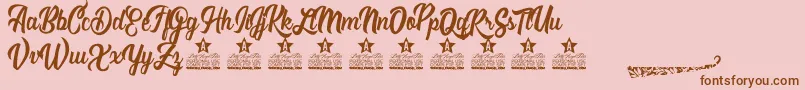 Romantica Personal Use Font – Brown Fonts on Pink Background