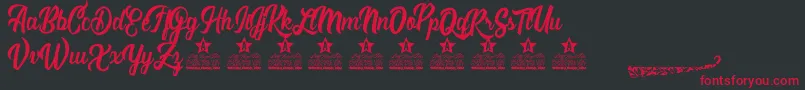 Romantica Personal Use Font – Red Fonts on Black Background