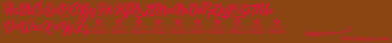 Romantica Personal Use Font – Red Fonts on Brown Background