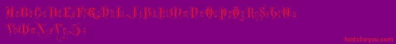 Romantically Yours Font – Red Fonts on Purple Background