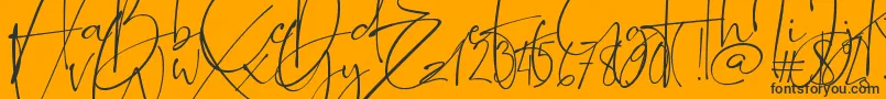Romantically Font – Black Fonts on Orange Background