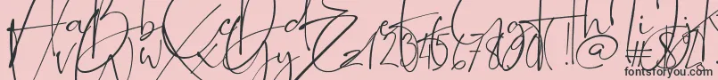 Romantically-Schriftart – Schwarze Schriften auf rosa Hintergrund