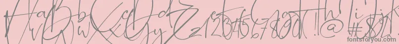 fuente Romantically – Fuentes Grises Sobre Fondo Rosa