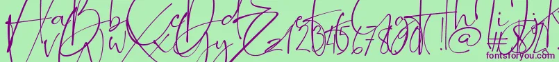 Romantically Font – Purple Fonts on Green Background