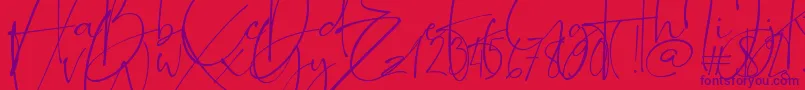 Romantically Font – Purple Fonts on Red Background