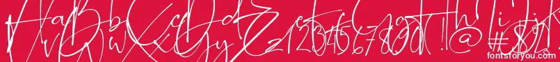 Czcionka Romantically – białe czcionki na czerwonym tle