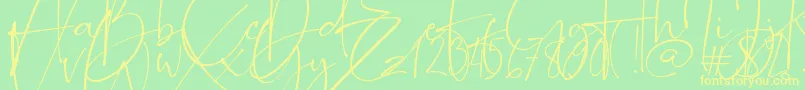 Romantically Font – Yellow Fonts on Green Background