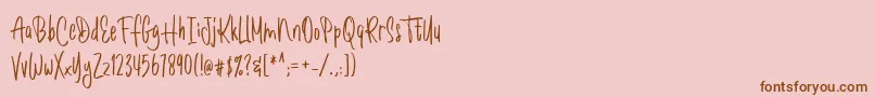 Romantick Font – Brown Fonts on Pink Background