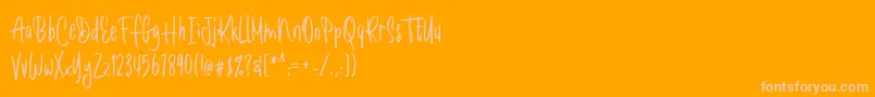 Romantick Font – Pink Fonts on Orange Background