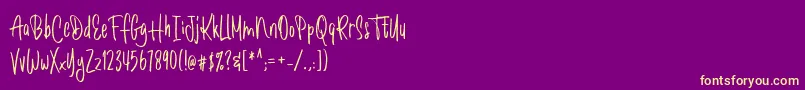 Romantick Font – Yellow Fonts on Purple Background