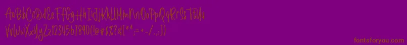 Romantick-Schriftart – Braune Schriften auf violettem Hintergrund