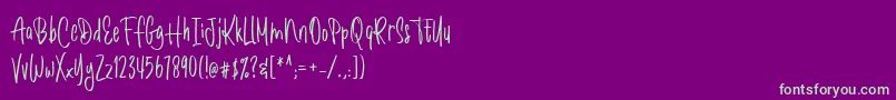 Romantick-Schriftart – Grüne Schriften auf violettem Hintergrund