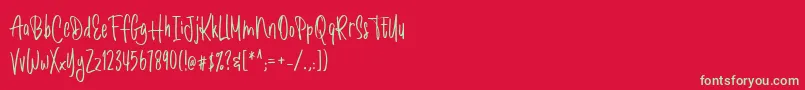 Romantick-Schriftart – Grüne Schriften auf rotem Hintergrund