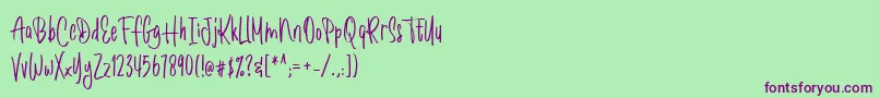 Romantick Font – Purple Fonts on Green Background